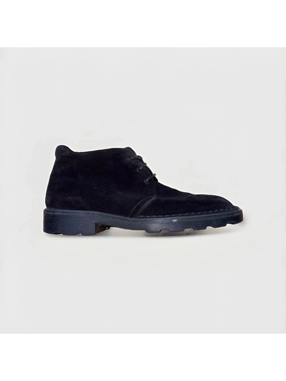 Salvatore Ferragamo Black Suede Chukka Boots Men 9 2E Made In Italy